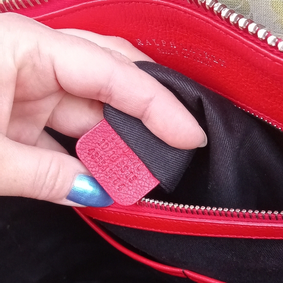 $3500 STUNNING RALPH LAUREN RICKY 40 LARGE CALFSKIN SATCHEL RED BAG - Picture 14 of 16